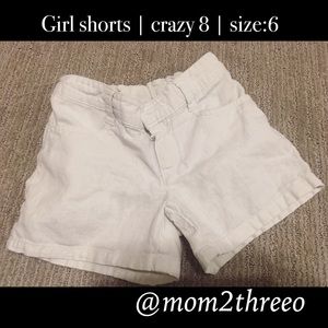 Crazy 8 | Girls khaki shorts | size 6 | white